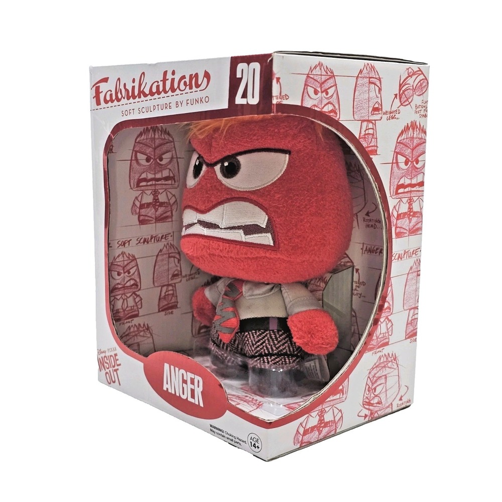 Inside Out Anger Fabrikations 6" Plush Stuffed Doll Funko Disney Pixar # 20 NEW - Picture 2 of 5